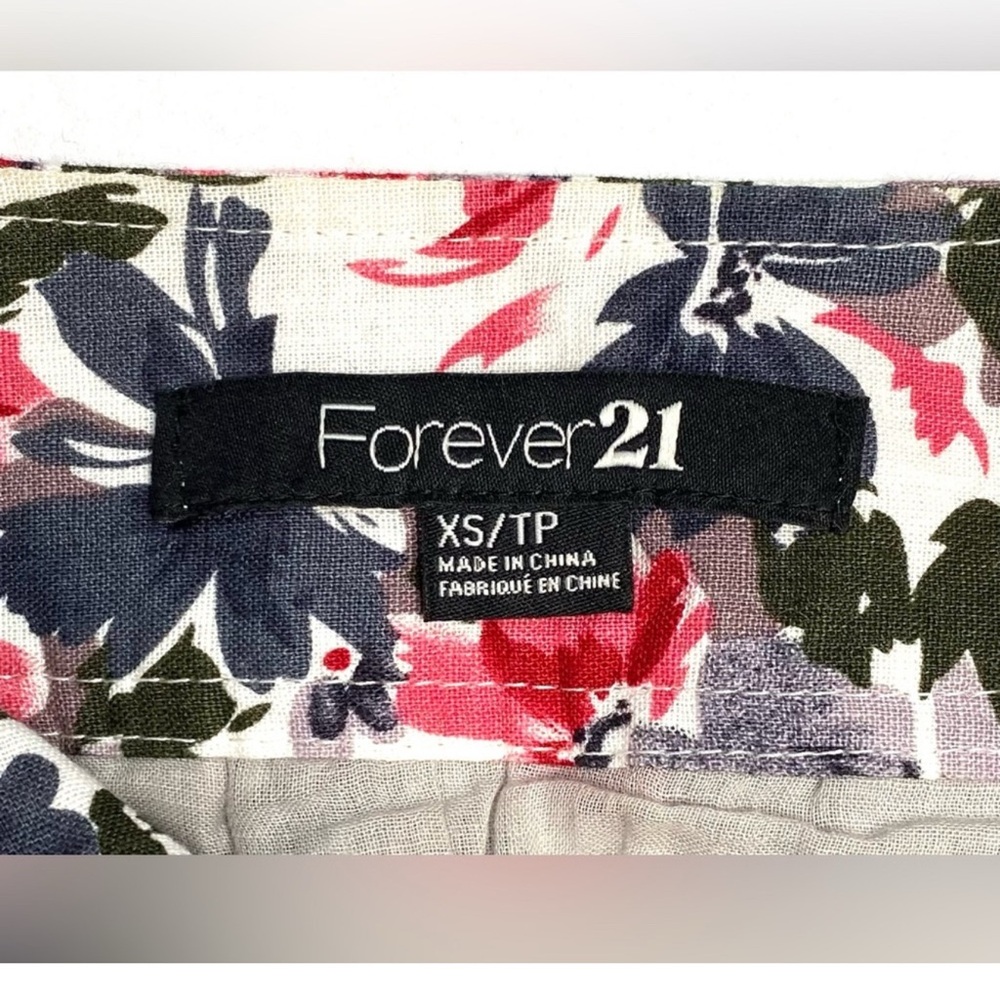 Forever 21 Women's Floral Pleated Multi Color Mini Skirt Side Zip Lined Size XS - Picture 8 of 9